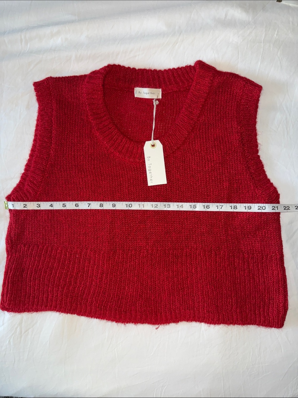 Women’s Red Knit V-Neck Sweater Vest Size Small NWT - Picture 5 of 6